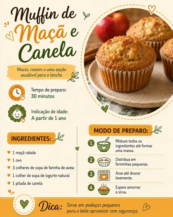 Folha de receita do Cardápio Bebê Comilão