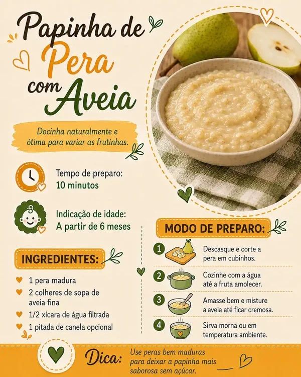 Folha de receita do Cardápio Bebê Comilão