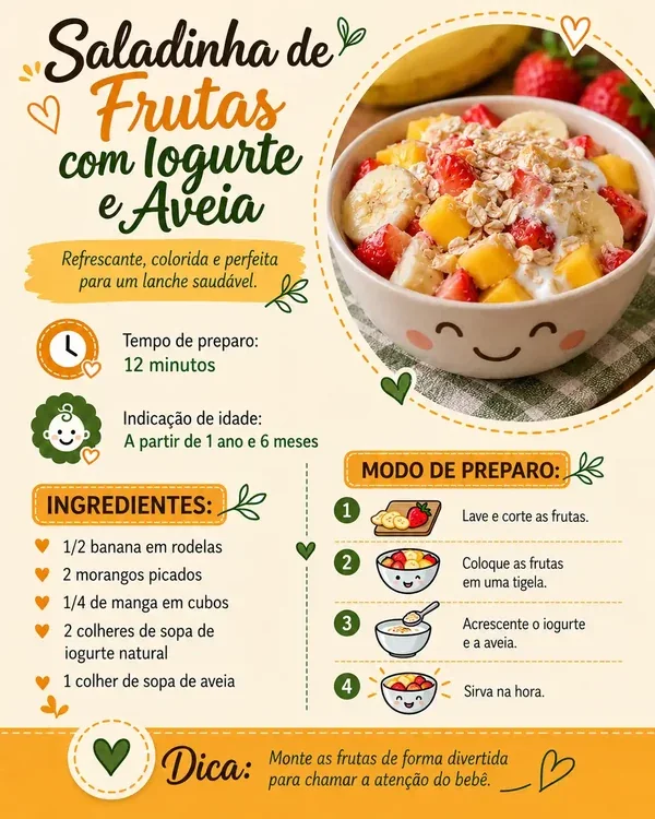 Folha de receita do Cardápio Bebê Comilão