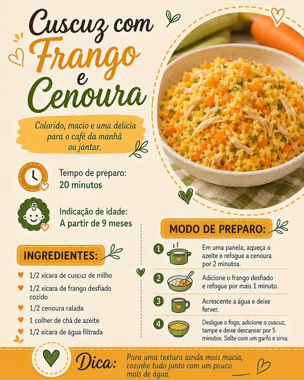 Folha de receita do Cardápio Bebê Comilão